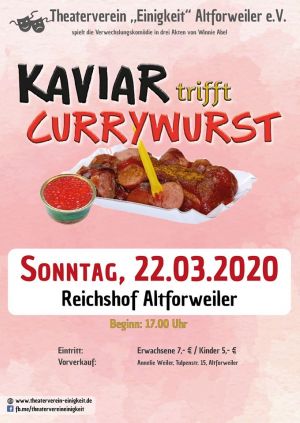 Fällt aus!!  Theateraufführung "Kaviar trifft Currywurst" Saal Reichshof Afw